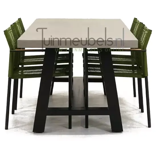 Tuinstoel jakarta olijf groen met Cento tafel 180 cm, tuinmeubels.nl, foto 3