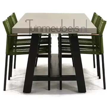 Tuinstoel jakarta olijf groen met Cento tafel 180 cm, tuinmeubels.nl, foto 3