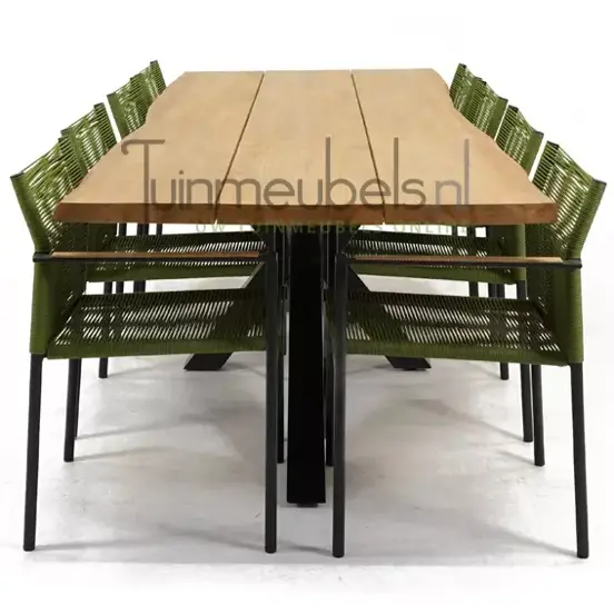 Tuinstoel Jakarta olijf groen met Spectral tafel 260, tuinmeubels.nl, foto 3