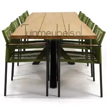 Tuinstoel Jakarta olijf groen met Spectral tafel 260, tuinmeubels.nl, foto 3