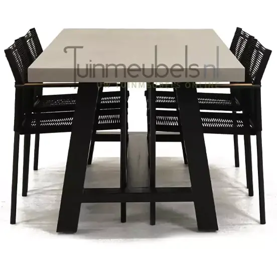 Tuinstoel jakarta zwart met Cento tafel 180 cm, tuinmeubels.nl, foto 3