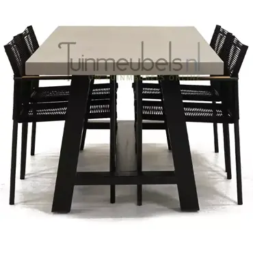 Tuinstoel jakarta zwart met Cento tafel 180 cm, tuinmeubels.nl, foto 3