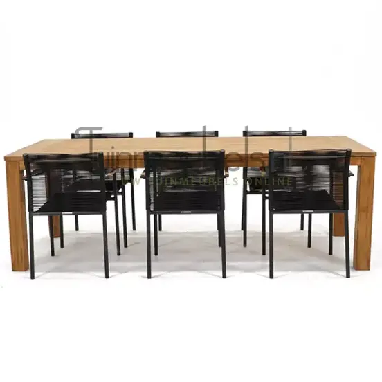 Tuinstoel Jakarta zwart met Colombo tafel 240 cm, tuinmeubels.nl, foto 2