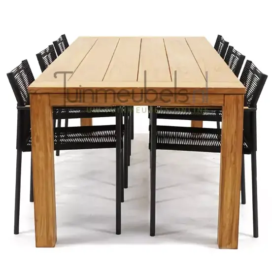 Tuinstoel Jakarta zwart met Colombo tafel 240 cm, tuinmeubels.nl, foto 3