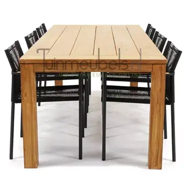 Tuinstoel Jakarta zwart met Colombo tafel 240 cm, tuinmeubels.nl, foto 3