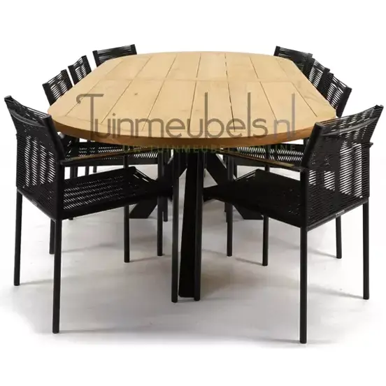 Tuinstoel Jakarta zwart met Mistral tafel 280 cm, tuinmeubels.nl, foto 3