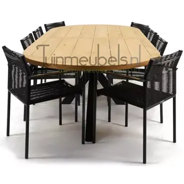 Tuinstoel Jakarta zwart met Mistral tafel 280 cm, tuinmeubels.nl, foto 3