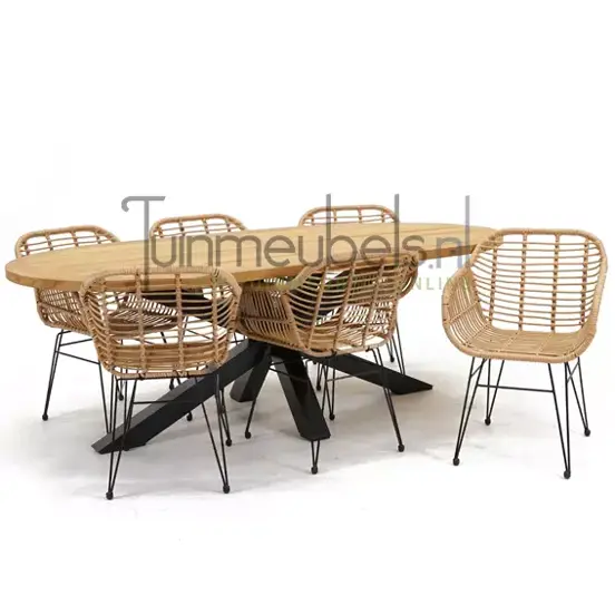 Tuinstoel Moda nature met Mistral tafel ovaal 220, tuinmeubels.nl, foto 1