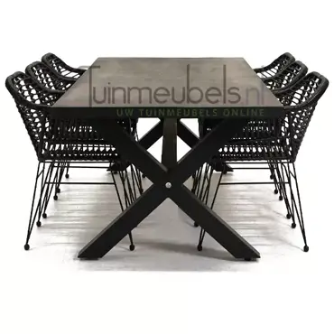 Tuinstoel Moda zwart met braga tafel 240 cm, tuinmeubels.nl, foto 3