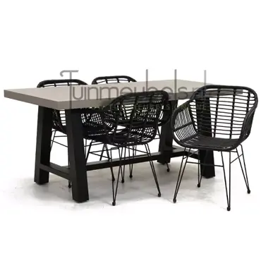 Tuinstoel Moda zwart met Cento tafel 180 cm, tuinmeubels.nl, foto 1