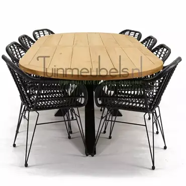 Tuinstoel Moda zwart met Mistral tafel ovaal 280, tuinmeubels.nl, foto 3