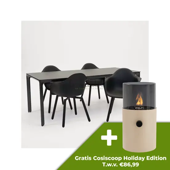 Tuinstoel Montreux zwart/zwart met Carcassonne 200 x 90 cm - afbeelding 1