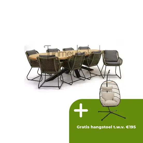 Tuinstoel Portofino olijf groen met Mistral ovaal 280 - afbeelding 1