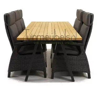 Tuinstoel Prato Forte wicker met Ambassador 240 cm teaktafel, tuinmeubels.nl, foto 3