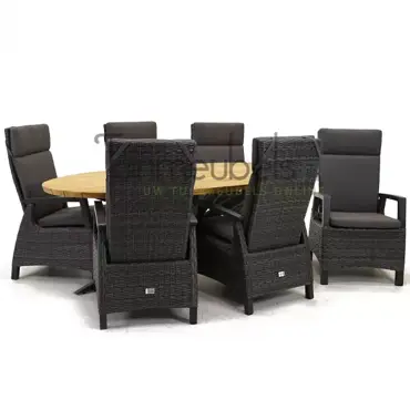 Tuinstoel Prato Forte wicker met Prado 240 elips cm teaktafel, tuinmeubels.nl, foto 1