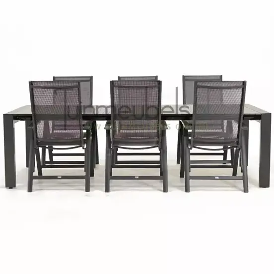 Tuinstoel Primero 6 stoelen met rialto aluminium tafel 262 x 329 cm, tuinmeubels.nl, foto 2