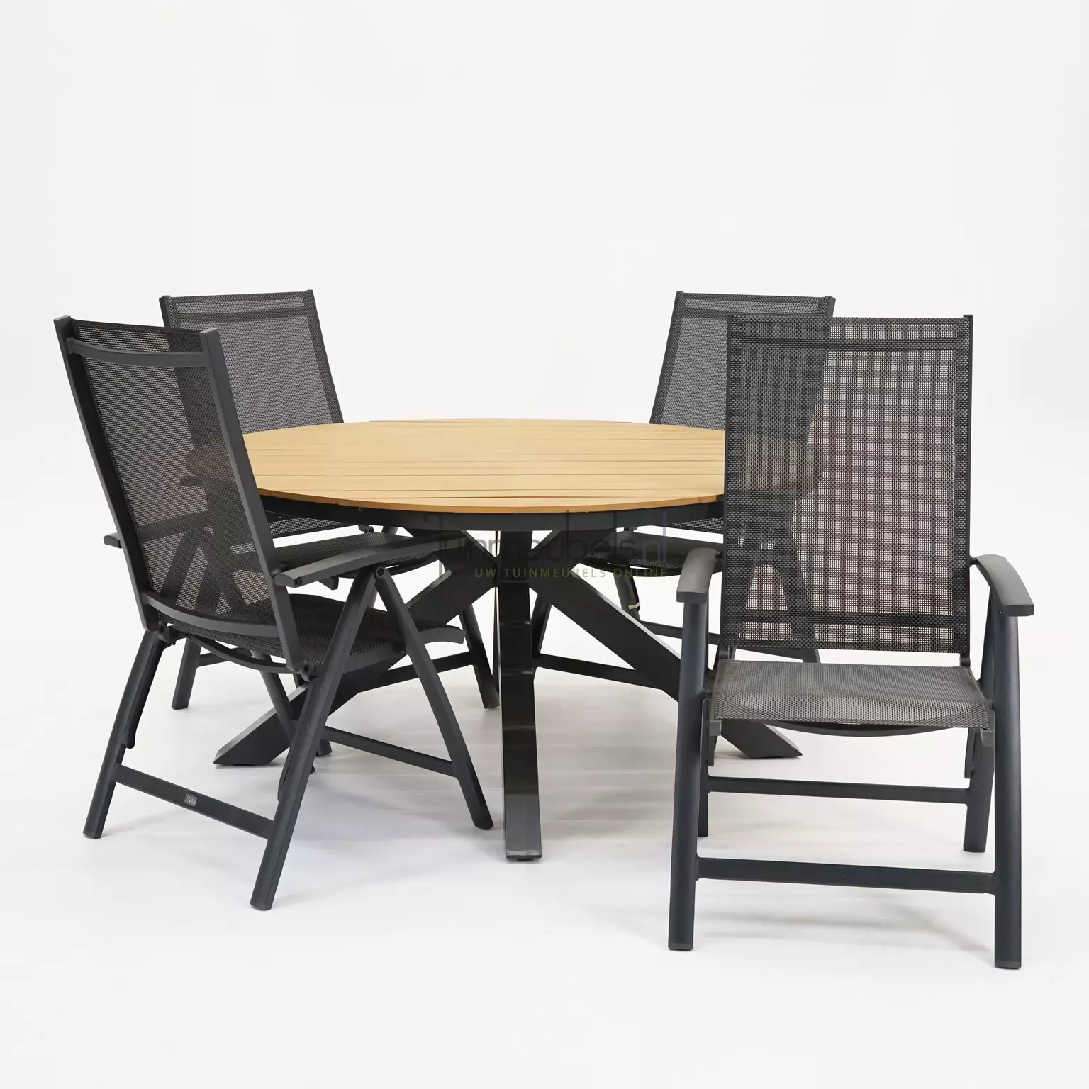 Table Arezzo Rond Tuinstoel Primero met Arezzo tafel 150 cm rond - Tuinmeubels.nl