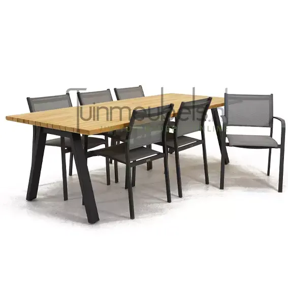 Tuinstoel Tosca dining met Ambassador 240 cm teaktafel