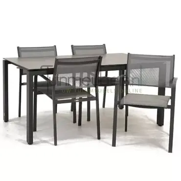 Tuinstoel Tosca dining met GOA HPL 160 donker grijs, tuinmeubels.nl, foto 1