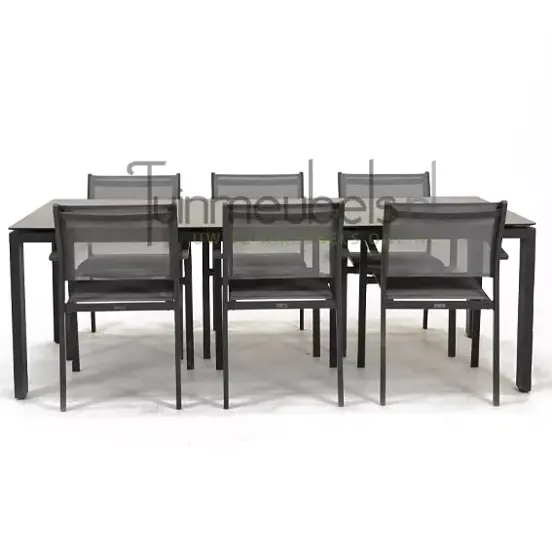 Tuinstoel Tosca dining met GOA HPL 220 donker grijs tuinmeubels.nl, foto 2