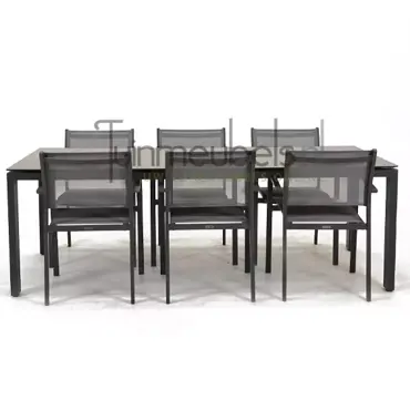 Tuinstoel Tosca dining met GOA HPL 220 donker grijs tuinmeubels.nl, foto 2