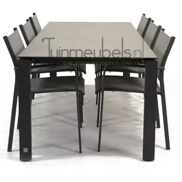 Tuinstoel Tosca dining met GOA HPL 220 donker grijs tuinmeubels.nl, foto 3