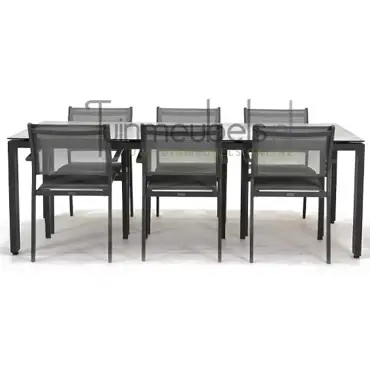 Tuinstoel Tosca dining met GOA HPL 220 licht grijs, tuinmeubels.nl, foto  2