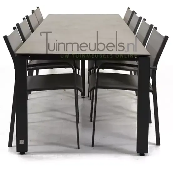 Tuinstoel Tosca dining met GOA HPL 280 donker grijs, tuinmeubels.nl, foto 3