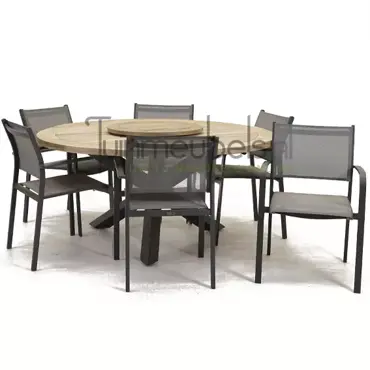 Tuinstoel Tosca dining met Louvre 160 cm teaktafel , tuinmeubels.nl, foto 1