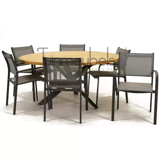 Tuinstoel Tosca dining met Prado 160 cm teaktafel, tuinmeubels.nl, foto 1
