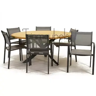 Tuinstoel Tosca dining met Prado 160 cm teaktafel, tuinmeubels.nl, foto 1