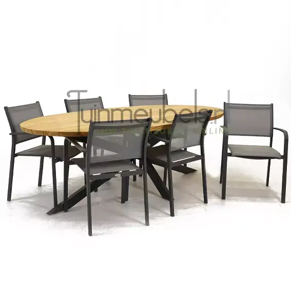 Tuinstoel Tosca dining met Prado 240 cm teaktafel