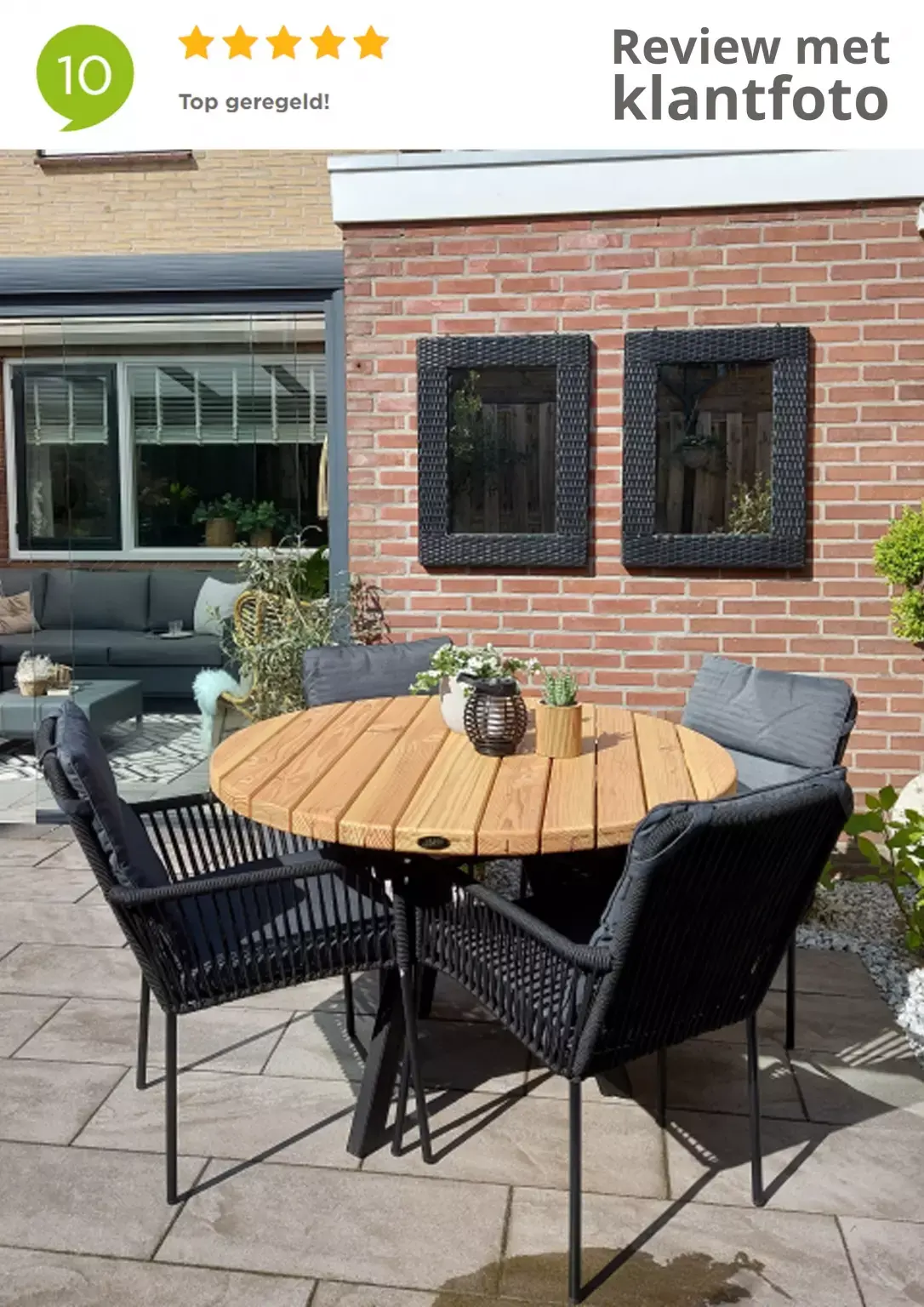 Portaal bezoeker filosoof Tuinstoel Vita Gino dining touw - zwart - Tuinmeubels.nl