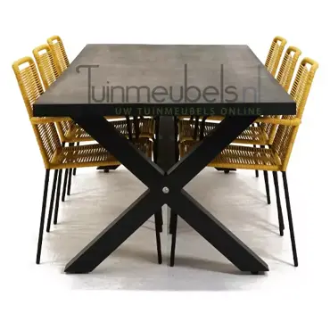 Tuinstoel Vita Luxor geel met braga tafel 240 cm, tuinmeubels.nl, foto 3