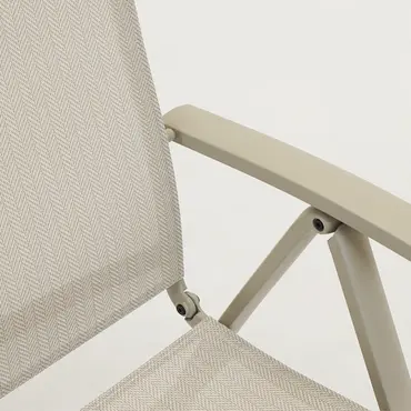 Tuinstoel Vito verstelbaar alu creme  detail, Vita, Tuinmeubels.nl