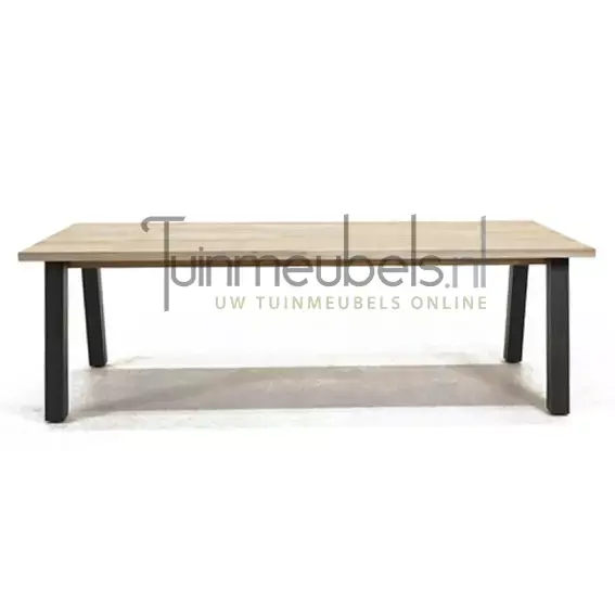 dichtheid Bruin Aanvrager Tuintafel Derby teak 240 x 100 met aluminium poten 4 Seasons Outdoor -  Tuinmeubels.nl