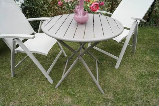 Tuintafel globe Ø80cm zand sfeer, Vita, Tuinmeubels.nl