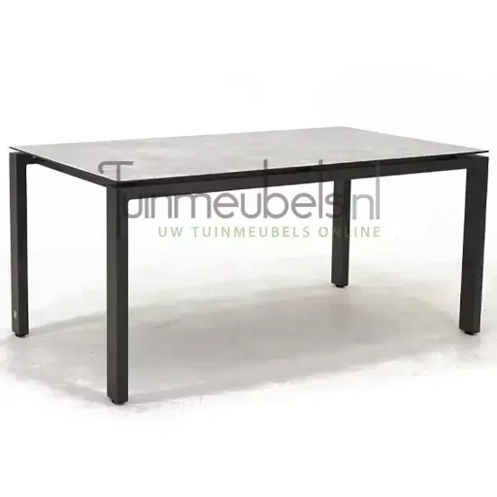 Tuintafel Goa HPL 160 x 95 cm lichtgrijs www.tuinmeubels.nl