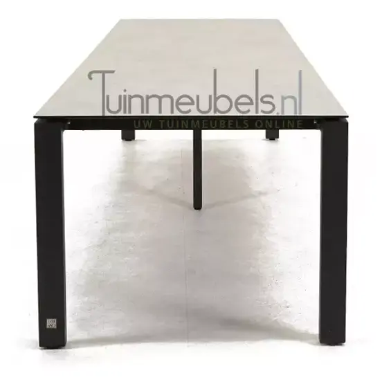 Tuintafel Goa HPL 280 x 95 cm lichtgrijs www.tuinmeubels.nl