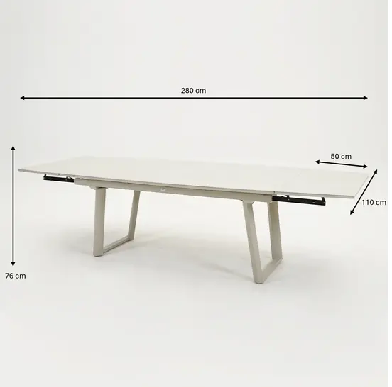 Vita Manta tafel afmetingen uitgeschoven, Vita, Tuinmeubels.nl