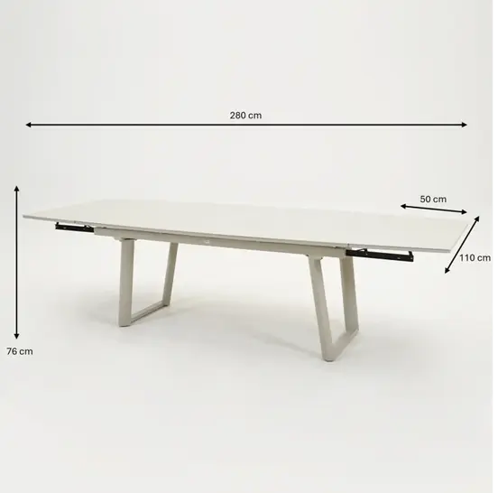 Tuintafel Manta uitgeschoven afmetingen, Vita tuinmeubelen, tuinmeubels.nl