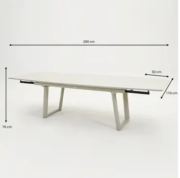 Tuintafel Manta uitgeschoven afmetingen, Vita tuinmeubelen, tuinmeubels.nl