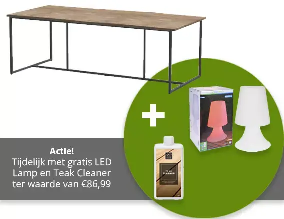 Tuintafel Robusto teak met quatro frame 220cm | 4 Seasons Outdoor