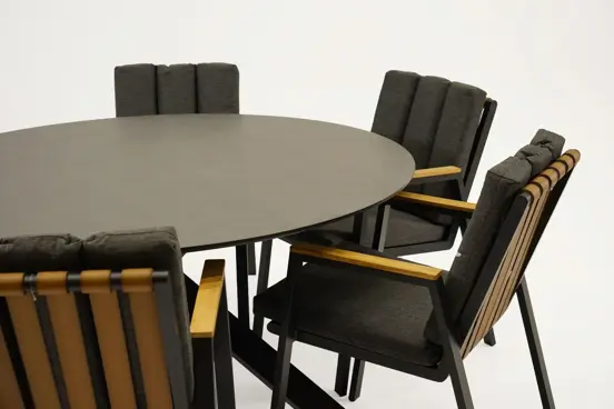 Tuintafel Rotonda 150 cm kruispoot set detail, Vita, tuinmeubels