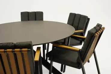 Tuintafel Rotonda 150 cm kruispoot set detail, Vita, tuinmeubels