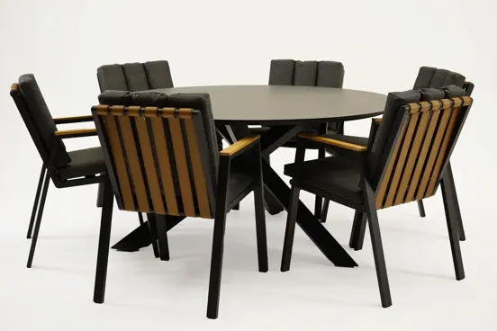 Tuintafel Rotonda 150 cm kruispoot set, Vita, tuinmeubels
