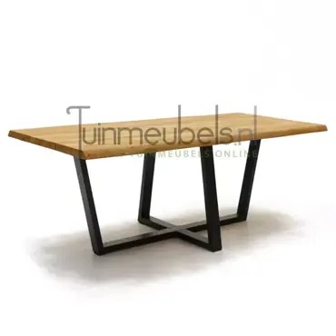 Tuintafel Spectral U-poot teak - zijkant - tuinmeubels.nl