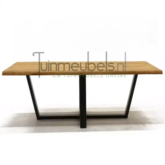 Tuintafel Spectral U-poot teak - zijaanzicht - tuinmeubels.nl