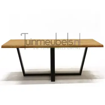 Tuintafel Spectral U-poot teak - zijaanzicht - tuinmeubels.nl