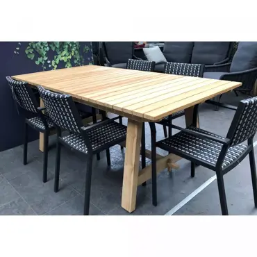 Tuintafel Teak naturel L200xB100xH78 cm van der leeden www.tuinmeubels.nl